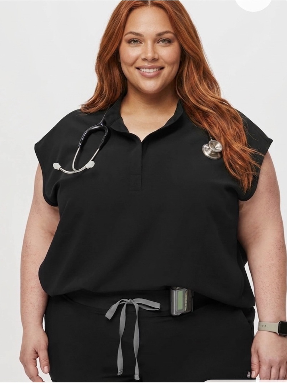 Figs Rafaela Oversize Fit Polo-Style Medical Scrub Top